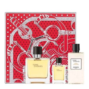 Gift Set Hermes Terre d'Hermes Pure Perfume EDP 75ml & EDP 12.5ml & Aftershave Lotion 40ml