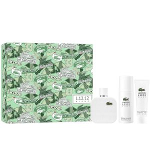 Gift Set Lacoste Eau de Lacoste L.12.12 Blanc Pure 3pcs ( EDT 100ml & Xịt khử mùi 150ml & Shower gel 50ml )