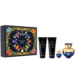 Versace Pour Femme Dylan Blue 4pcs - Spring Set (EDP 100ml & EDP 5ml & Body Lotion 100ml & Shower gel 100ml )